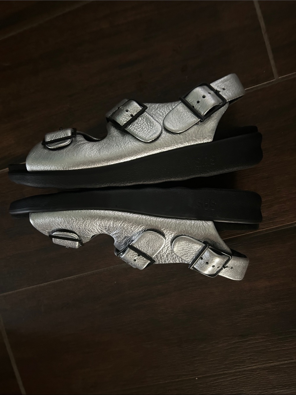 SAS Silver Double-Buckle Sandals - Picture 4 of 5